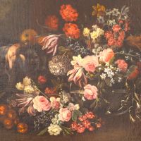 Natura morta con fiori e cacciagione, sec XVII